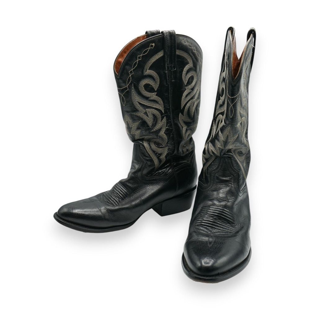 Dan Post Men's Leather Cowboy Boots 10‎ D Black DP2110R